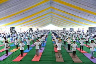 Yoga at Mata Kaushilya Temple Complex Chandkhuri