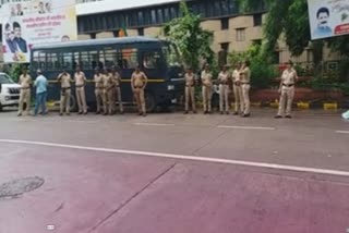 Police Escort Outside BJP Office