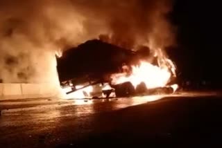 oil tank truck catches fire in bhadrak