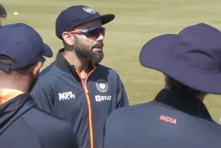 Virat Kohli Gives Passionate Team Talk To Indian Players  Virat Kohli  india vs Leicestershire  ഇന്ത്യ vs ഇംഗ്ലണ്ട്  india vs england  വിരാട് കോലി  വിരാട് കോലി വൈറല്‍ വീഡിയോ