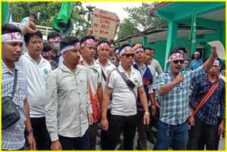 Karbi Students Association protest in Karbi Anglong