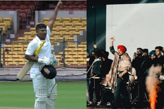 Sarfaraz Khan Gave An Emotional Tribute To Sidhu Moosewala  Sarfaraz Khan  Renji trophy final  madhya pradhesh Vs Mumbai  പഞ്ചാബി റാപ്പർ സിദ്ദു മൂസേവാല  Sidhu Moosewala  സിദ്ദു മൂസേവാല