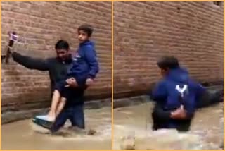 video of kashmiri journalists fall goes viral during transporting children to safety