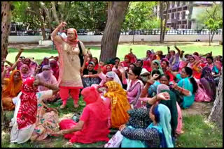 Anganwadi Workers protest in Fatehabad