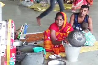 hojai flood victims take shelter at yogijan railway station