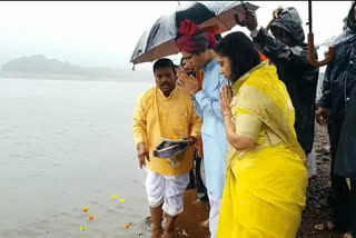 While Sumarajit Singh Ghatge Water Puja