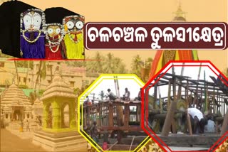 ୨ ବର୍ଷ ପରେ ତୁଳସୀକ୍ଷେତ୍ରରେ ଗଡିବ ବଳଦେବଜୀଉଙ୍କ ରଥ, ନିର୍ମାଣ କାର୍ଯ୍ୟରେ ମଗ୍ନ କାରିଗର