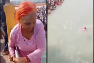 old woman stunt on ganga