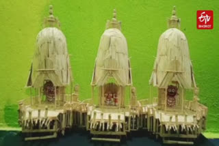 Watch: Odisha miniature artist creates chariots with matchsticks