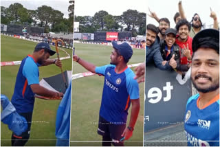 india vs ireland  sanju samson  sanju samson gives autographs to fans in dublin  ഇന്ത്യ vs അയര്‍ലന്‍ഡ്  സഞ്‌ജു സാംസണ്‍