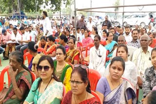 Strike demonstration of Staff Officers Federation in Raipur