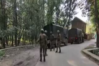 encounter in  Mirbazar Kulgam, securtity forces on the job