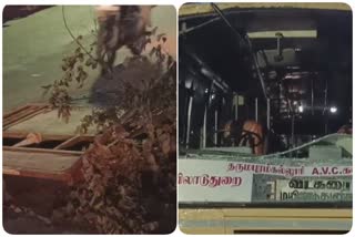 திறந்த கிடந்த பாதாள சாக்கடை மூடி- ட்ராக்டர் மீது அரசுபேருந்து மோதி விபத்து