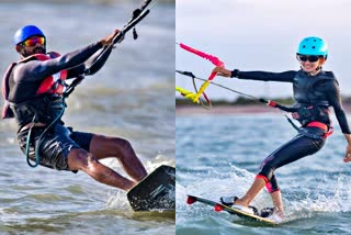 Kiteboarding Champions  All India Kiteboarding Champions  Champions Dylan Fernandes and Katya Saini  डायलन फर्नांडीस  कात्या सैनी  ऑल भारतीय काइटबोर्डिग चैंपियनशिप  पुरुष  महिला