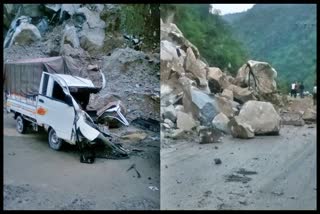 landslide in Mandi Kullu National Highway