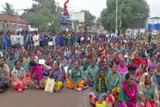 Protest by civil workers in Belgavi