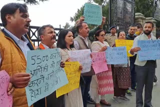 Shimla district council members protest