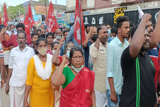 DYFI march Alappuzha  LDF  CPM  DYFI  Congress  ആലപ്പുഴയില്‍ കൊലവിളി മുദ്രാവാക്യവുമായി ഡിവൈഎഫ്ഐ  എല്‍ഡിഎഫ്