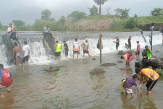 Citizens flock to the Ulhas River for fishing