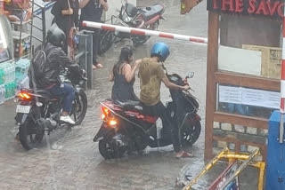 Waterlogging due to heavy rain in Mussoorie