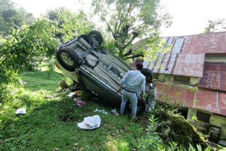 Two people injured after car fell into ditch