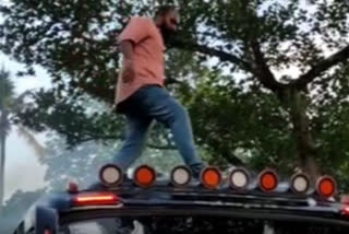 Celebration by lighting crackers on top of the bus before the excursion; Bus caught fire