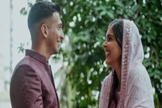 Sahal Abdul Samad gets engaged with Reza Farhath  indian footballer Sahal Abdul Samad gets engaged  Sahal Abdul Samad  സഹൽ അബ്ദുൾ സമദിന്‍റെ വിവാഹ നിശ്ചയം കഴിഞ്ഞു  റെസ ഫർഹത്ത്  സഹൽ അബ്ദുൾ സമദ്  Reza Farhath