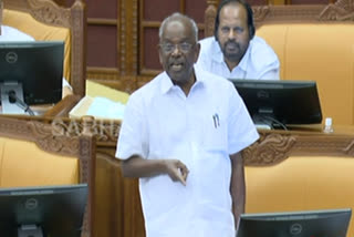 MM Mani Statement against Thiruvanchoor Radhakrishnan  Thiruvanchoor Radhakrishnan  MM Mani Statement  MM Mani Statement in kerala legislative assembly  തിരുവഞ്ചൂരിനെ പരിഹസിച്ച്‌ എം എം മണി  തിരുവഞ്ചൂർ രാധാകൃഷ്‌ണൻ  എം എം മണി അറസ്റ്റ്  അടിയന്തര പ്രമേയ ചർച്ച  അടിയന്തര പ്രമേയ ചർച്ചയിൽ പരിഹാസം  അടിയന്തര പ്രമേയ ചർച്ചയിൽ തിരുവഞ്ചൂരിനെ പരിഹസിച്ച് എംഎം മണി  അടിയന്തര പ്രമേയ ചർച്ചയിൽ വാഗ്‌വാദം