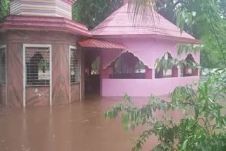 Datta Mandir in Lanja taluka under water