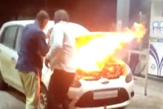 car caught fire