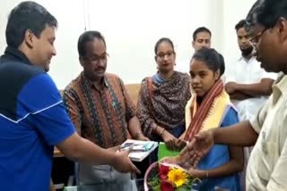 KENDRAPADA DERABISHI GOVT HIGH SCHOOL STUDENT MONASHREE BISHWAL 10TH TOPPER