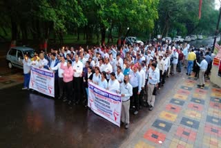 Demonstration of steel workers in Durg