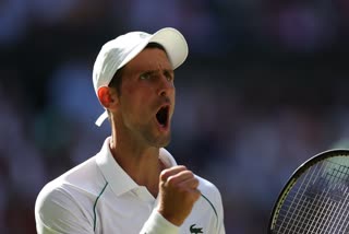 Wimbledon  Novak Djokovic  Novak Djokovic enters Wimbledon final  Roger Federer  Djokovic overtakes Roger Federer Grand Slam record  Novak Djokovic Grand Slam record  വിംബിള്‍ഡണ്‍  നൊവാക് ജോക്കോവിച്ച്  നൊവാക് ജോക്കോവിച്ച് വിംബിള്‍ഡണ്‍ ഫൈനലില്‍  Nick Kyrgios  റോജര്‍ ഫെഡറര്‍