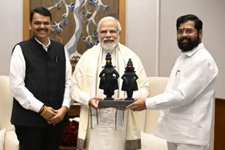 CM Eknath Shinde deputy Devendra Fadnavis meet PM Modi