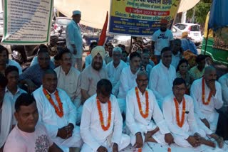 Divyang hunger strike in Karnal