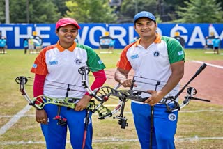 mixed team  World Games 2022  Bronze medal  Abhishek Verma  jyothi surekha vennam  विश्व खेलों 2022  अभिषेक वर्मा  ज्योति सुरेखा वेनाम  कांस्य पदक  भारतीय जोड़ी