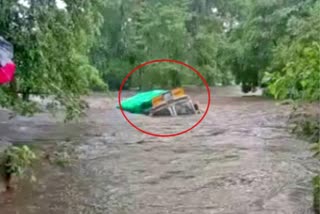 bijapur-truck-full-of-pds-rice-washed-away-in-rainy-drain-bhopalpatnam-rain-update