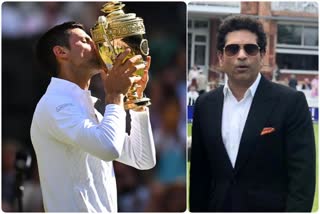 Sachin Tendulkar Hails Novak Djokovic After Wimbledon Triumph  Sachin Tendulkar news  Wimbledon 2022  ನೋವಾಕ್ ಆಟಕ್ಕೆ ಸಚಿನ್​ ಫಿದಾ  ವಿಂಬಲ್ಡನ್ ಕಿರೀಟವನ್ನು ಗೆದ್ದ ನೋವಾಕ್ ಆಟಕ್ಕೆ ಸಚಿನ್​ ಫಿದಾ  ಸಚಿನ್ ತೆಂಡೂಲ್ಕರ್ ಸುದ್ದಿ  ವಿಂಬಲ್ಡನ್ 2022