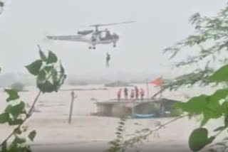 Helicopters deployed to rescue people trapped in rain water in Valsad