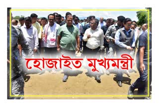 CM Himanta Biswa Sarma visits flood hit Hojai