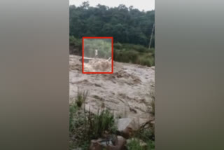 Himachal hindi news  Chambi Khad of Shahpur  Youth trapped in Chambi Khad  Monsoon in Himachal  Cloud burst in Himachal  Weather in Himachal  Landslide in Himachal  இமாச்சல பிரதேசம்  வெள்ளத்தில் சிக்கிய இளைஞர்  இமாச்சல் பிரதேசத்தில் வெள்ளத்தில் சிக்கிய இளைஞர்  இமாச்சல் பிரதேசத்தில் கனமழை