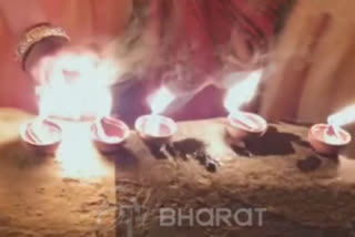 Deoghar residents lighting up Diyas