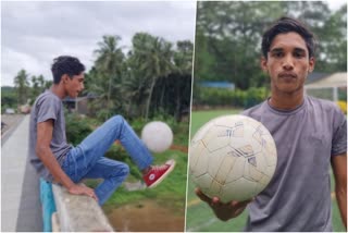 mohammad rizwan freestyle football  malappuram native freestyle football  19 year old freestyle football  അരീക്കോട് സ്വദേശി ഫ്രീസ്റ്റൈൽ ഫുട്ബോള്‍  മുഹമ്മദ് റിസ്‌വാന്‍ ഫ്രീസ്റ്റൈൽ ഫുട്ബോള്‍  മലപ്പുറം സ്വദേശി മുഹമ്മദ് റിസ്‌വാന്‍ ഫ്രീസ്റ്റൈല്‍ ഫുട്‌ബോള്‍  മലപ്പുറം പത്തൊമ്പതുകാരന്‍ ഫ്രീസ്റ്റൈല്‍