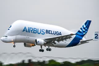 Whale Shaped Airbus Beluga cargo Plane lands at Chennai airport