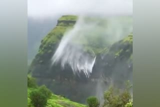 Etv Reverse Flow Of Waterfall In MaharashtraBharat