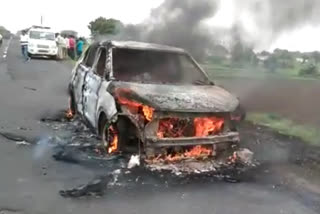 car in Ujjain burnt to ashes