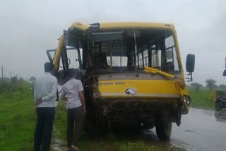 Ujjain School bus and truck collide