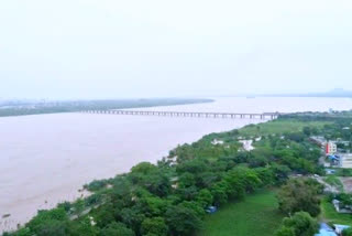 Godavari river heavy flow at badrachalam drone visuals