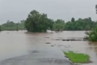 heavy Flood water at Andhra-Orissa border