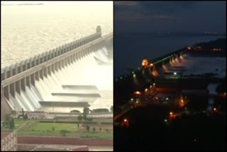 The overflowing Tungabhadra Reservoir